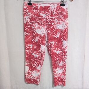 Nike Dri-Fit Red White TieDye Cropped Leggings Size Medium